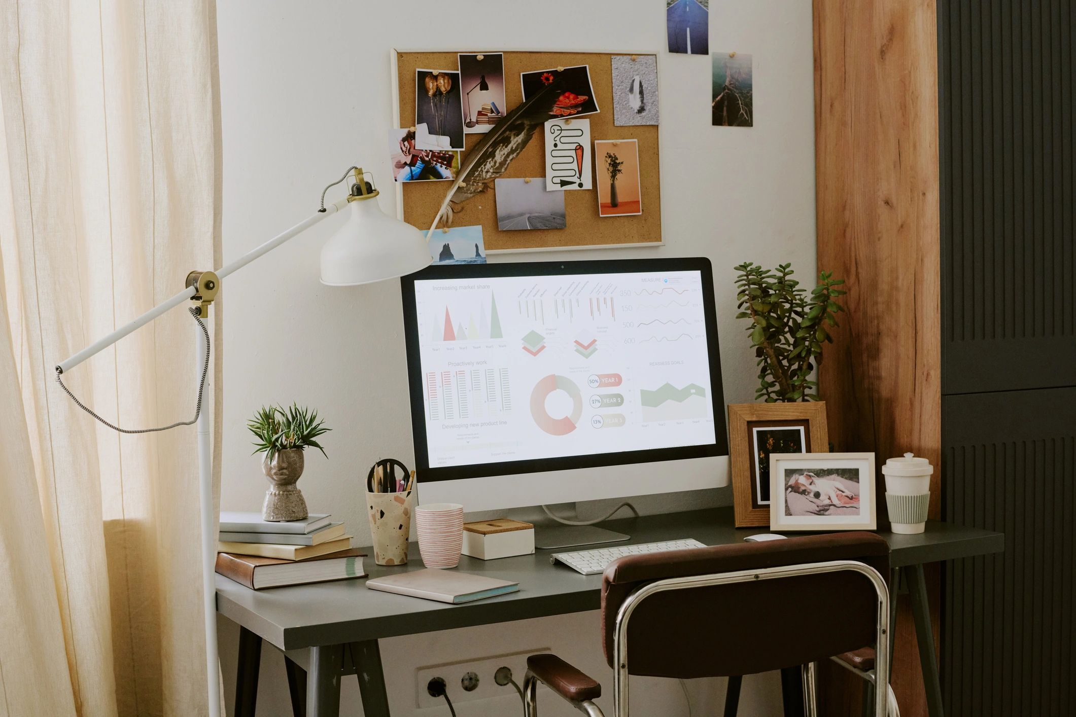 Modern website design workspace with desktop setup